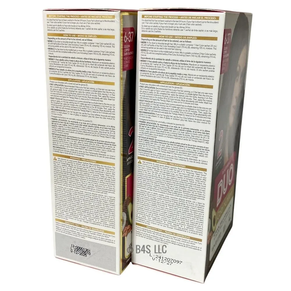 PlusCosmetica DUO Hair Dye 6-37 Dark Blonde Color, 2 Pack , Exp 12/25-12/27